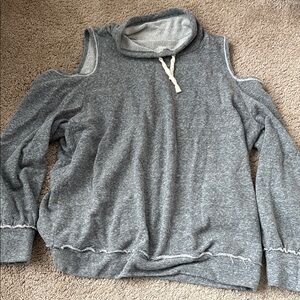 ANTHROPOLOGIE Gray Cold Shoulder Sweater